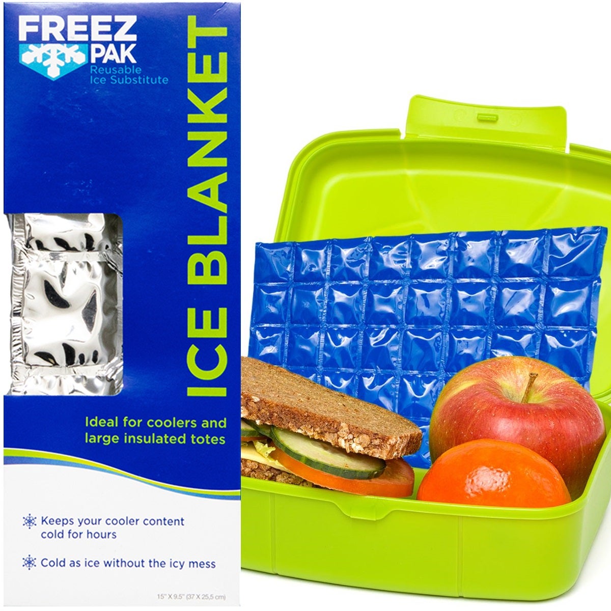 Freez Pak Reusable Ice Pack (2 Pack) Ice Packs for Lunch Bags and Coolers