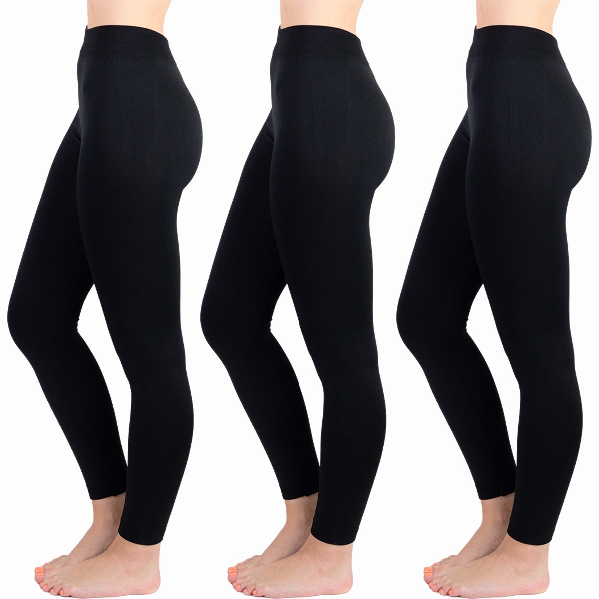 Comfy Lifestyle Women's Leggings Soft Microfiber Full Length Legging Pants,  Black, Small 