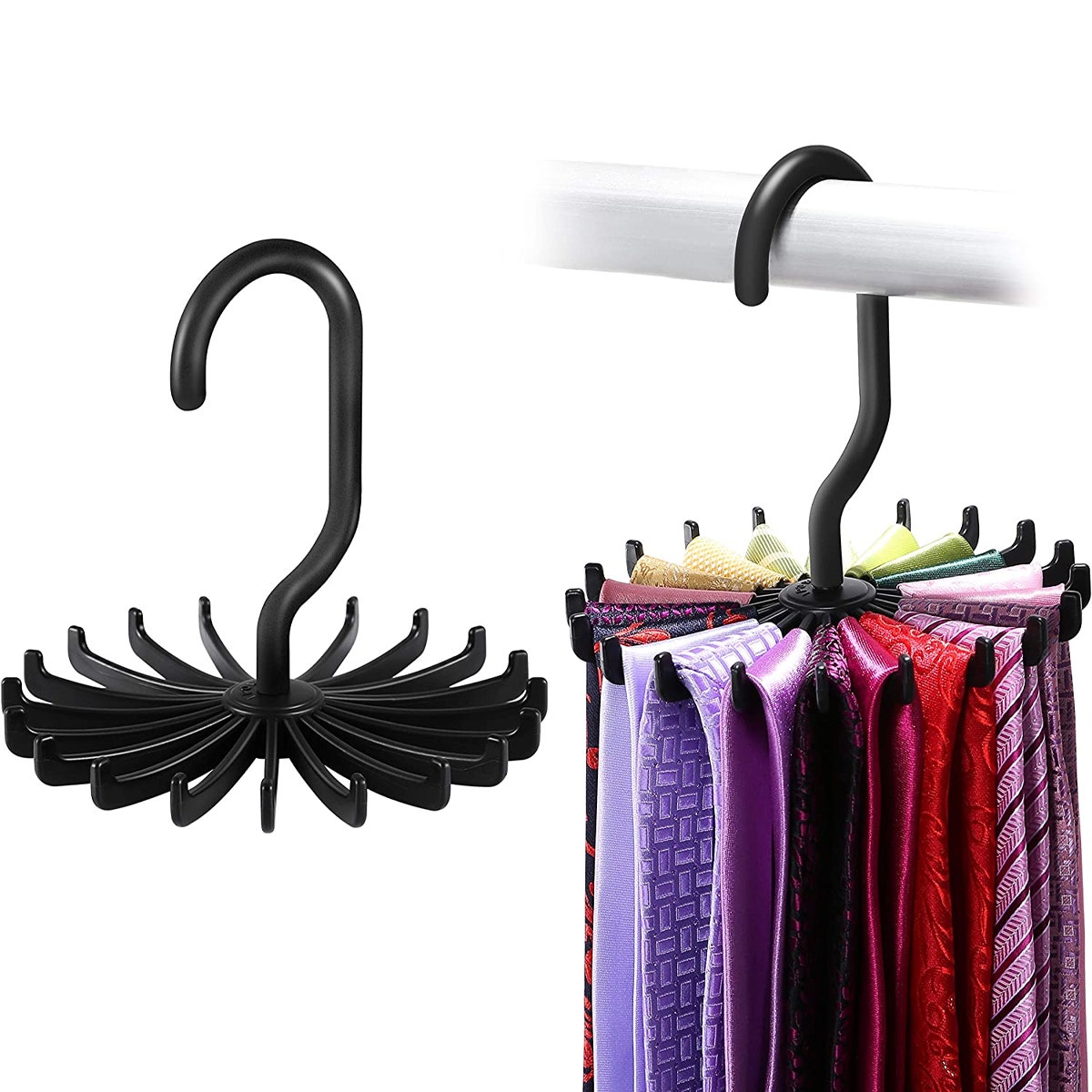 28 Circles Clothes Tie Scarf Rack Hanger DIY Rack Holder Organizer