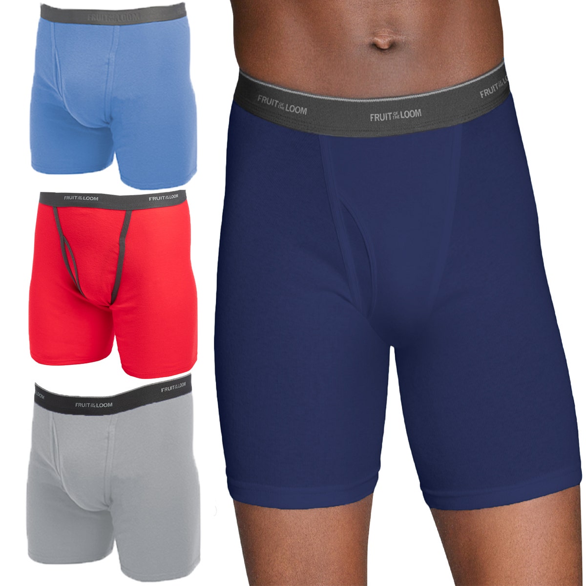 3pk Fruit Of The Loom Men's Tag Free Boxer Briefs – Assorted