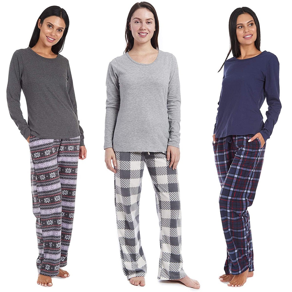 2pc Cherokee Women's Pajamas Set – Scoop Top, Micro Fleece Pants