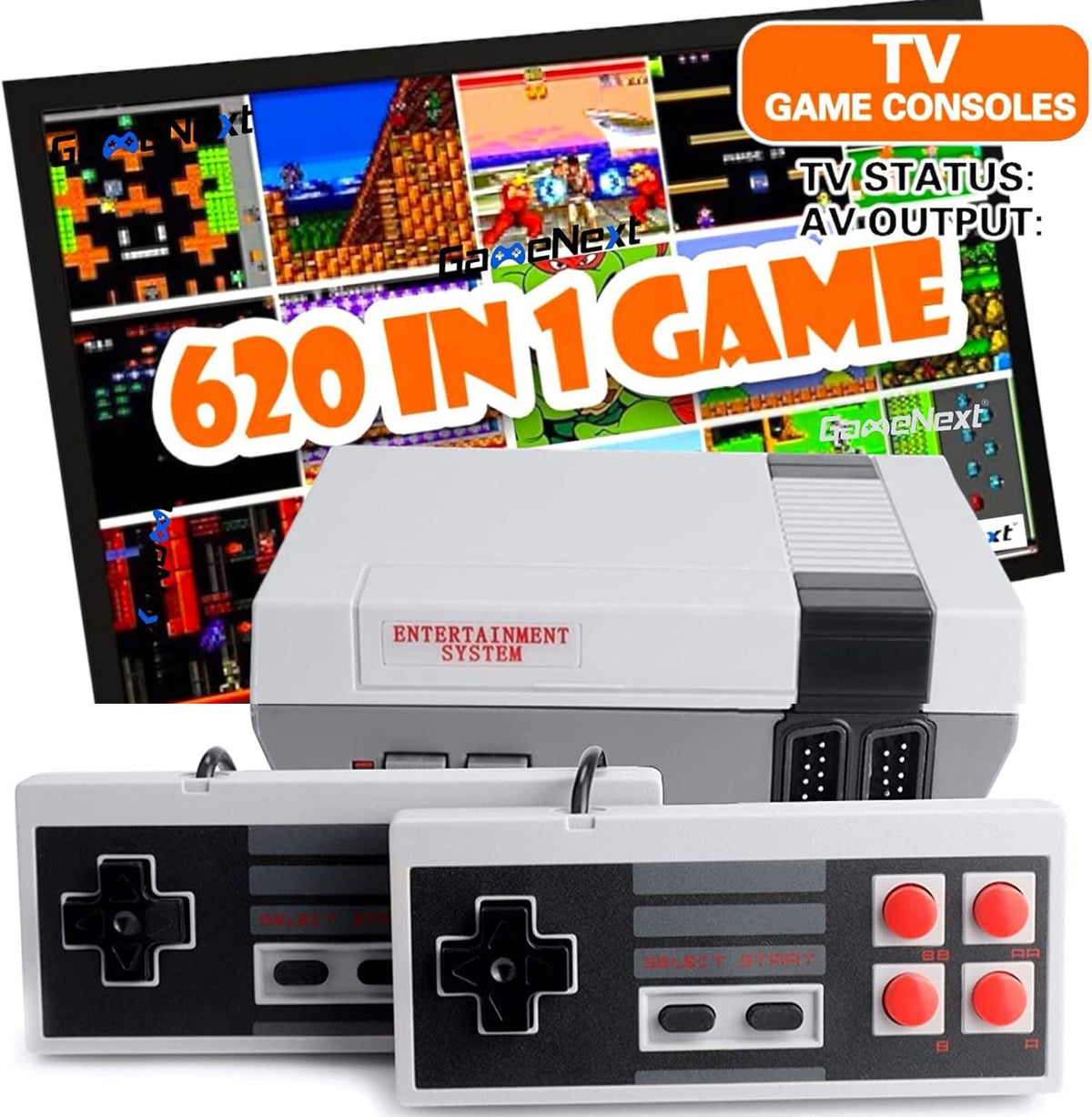 Retro Mini Classic NES Game Console  with Built-in 620 Classic Edition Games + Bonus HDMI Adapter