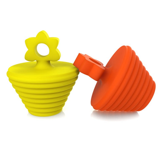 2-Pack Universal Sink & Tub Drain Plug –  Silicone Stoppers (Yellow & Orange)