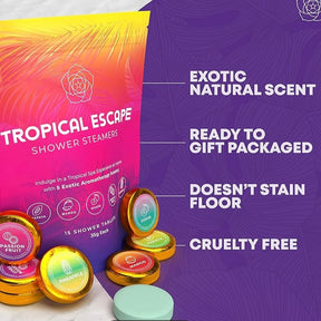 15pk of Tropical Escape Shower Steamers - 5 Aromatherapy Scents