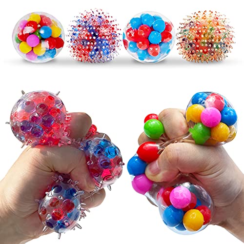 4pk of 2.5" Silicone Fidget Stress Release Balls - Hours Of Entertainment!
