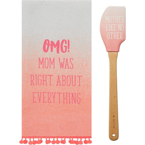 2pc CR Gibson "Mom Was Right" Dish Towel & Spatula Set - Great Gift!