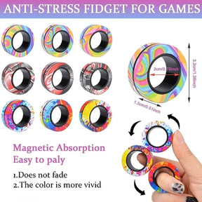 Magnetic Rings Fidget Toy - ADHD Anxiety for Adults and Kids 6+