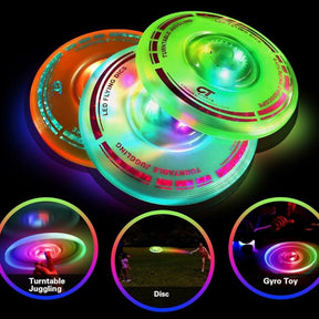 3pk LED Light Up Glow In The Dark Flying Disc Frisbee's