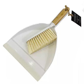 2pc Bamboo Dust Pan and Brush Set By Kilorae - Compact Design