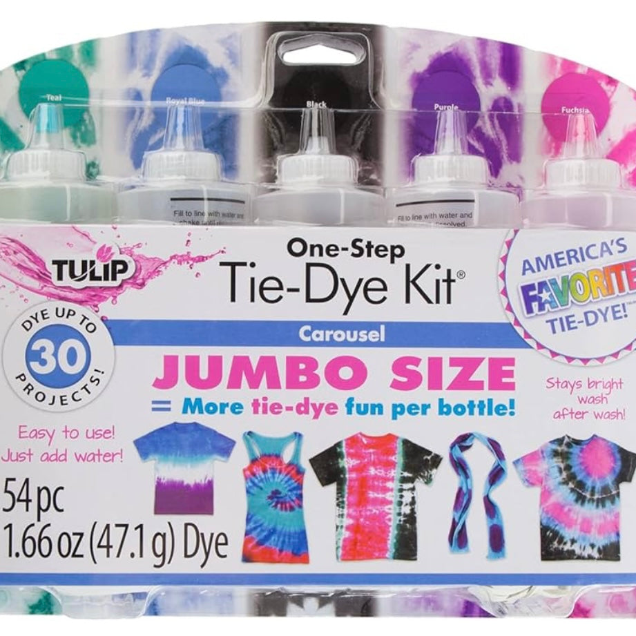 54pc Jumbo Tulip Carousel One Step Tie-Dye Kit - 5 Colors, 30 Projects!
