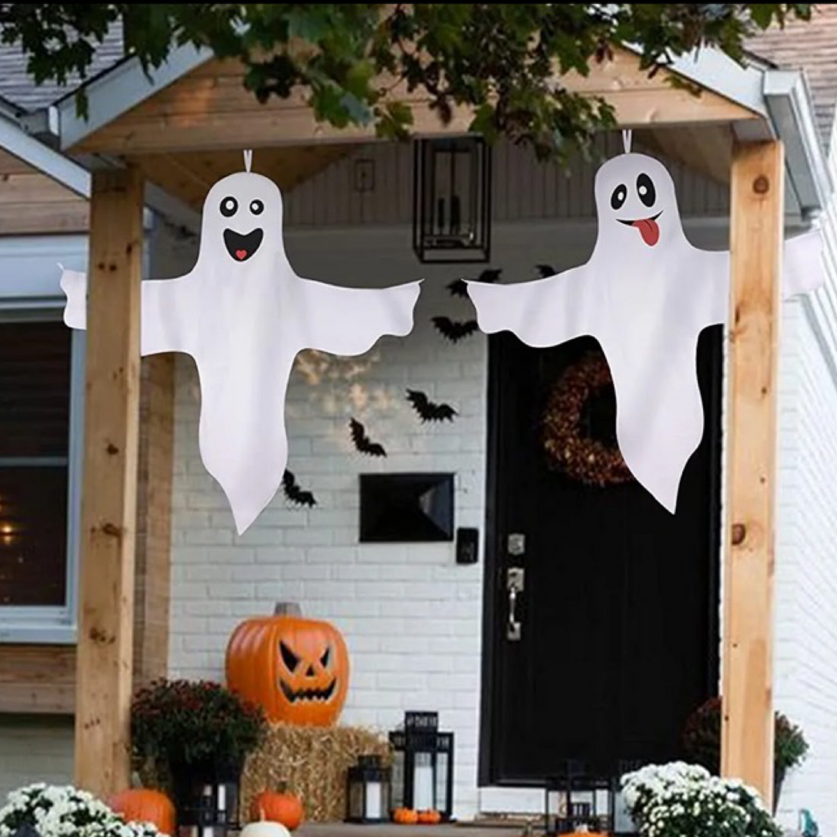 2pk Large Hanging Ghost Decorations For Halloween – Indoor/Outdoor