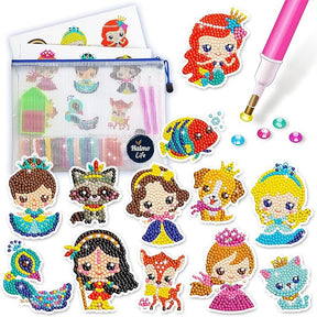 12pc Halmolife Diamond Bead Painting Kit - Disney Princesses!