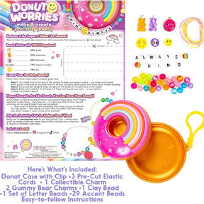 Donut Worries Positivity Jewelry w/ 3 DIY Bracelets & Collector Case