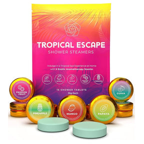 15pk of Tropical Escape Shower Steamers - 5 Aromatherapy Scents