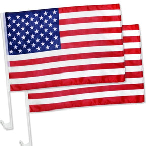 (Pack of 2) American Flags for Car Window 19inx18in