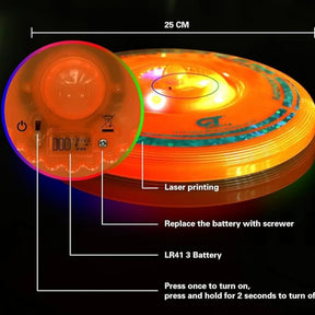 3pk LED Light Up Glow In The Dark Flying Disc Frisbee's