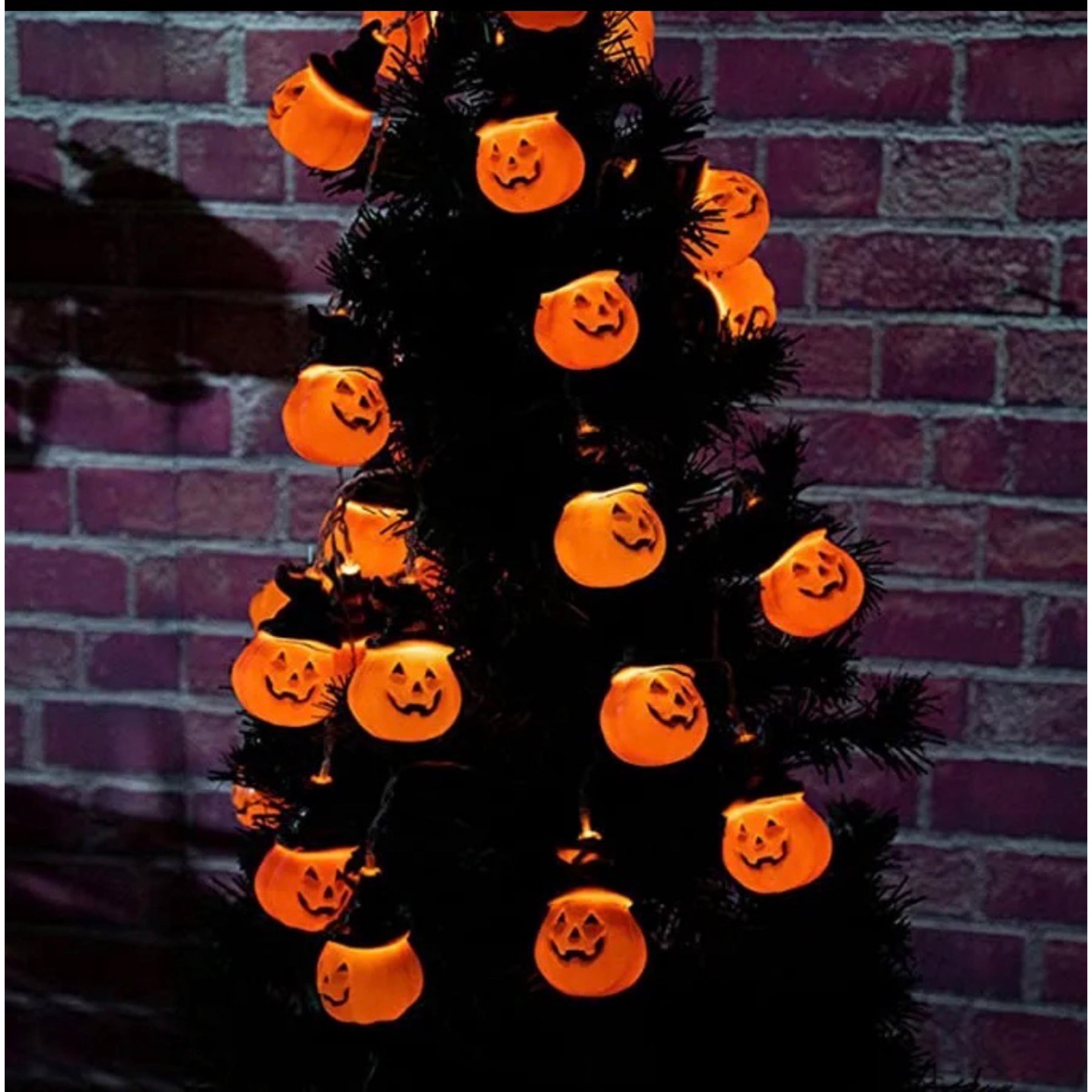 2pk Halloween Pumpkin String Lights 138" Total Length – 30 LED Lights & 2 Modes