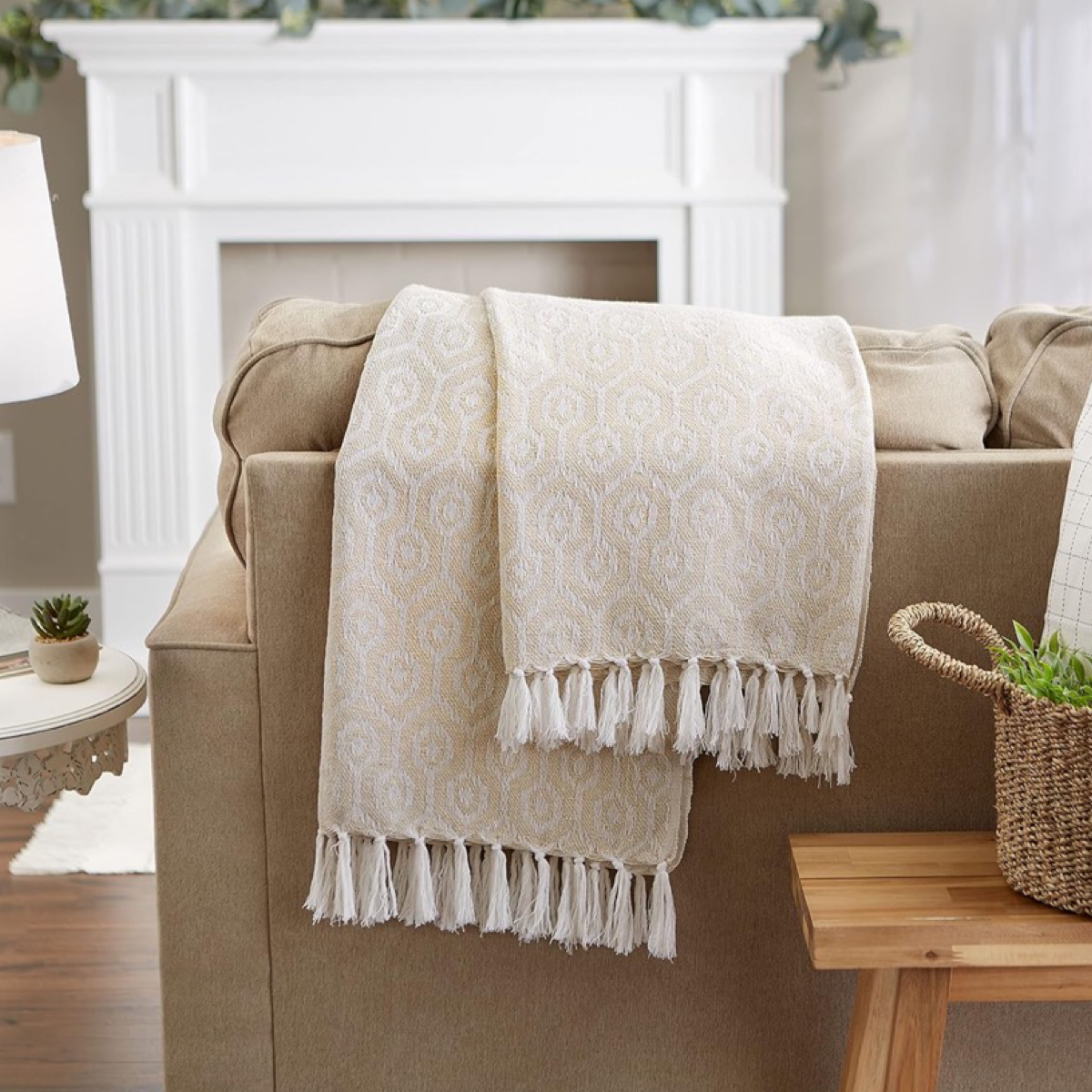 DII 50" x 60" Decorative Throw Blanket With Fringe - Cotton & Acrylic