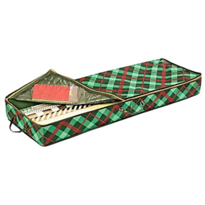 Honey Can Do Plaid Zippered Gift Wrap Organizer - Holds 8 Rolls!