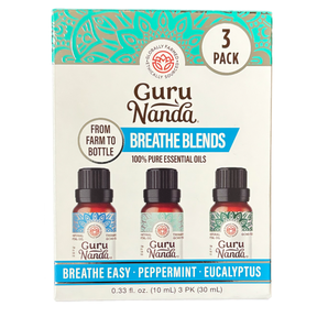 3pk .5fl oz  Guru Nanda Breathe Blends - Peppermint, Eucalyptus & Breath Easy