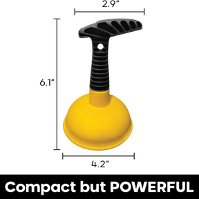 6" Plungeroo Mini Sink & Shower Plunger, w/ Non-Slip Handle