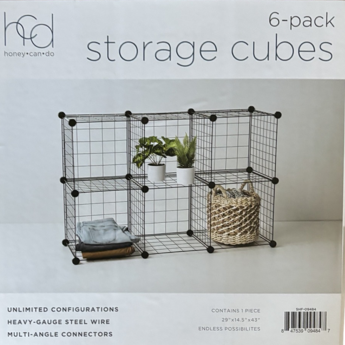 6pk Honey Can Do Steel Wire Storage Cubes - Customizable