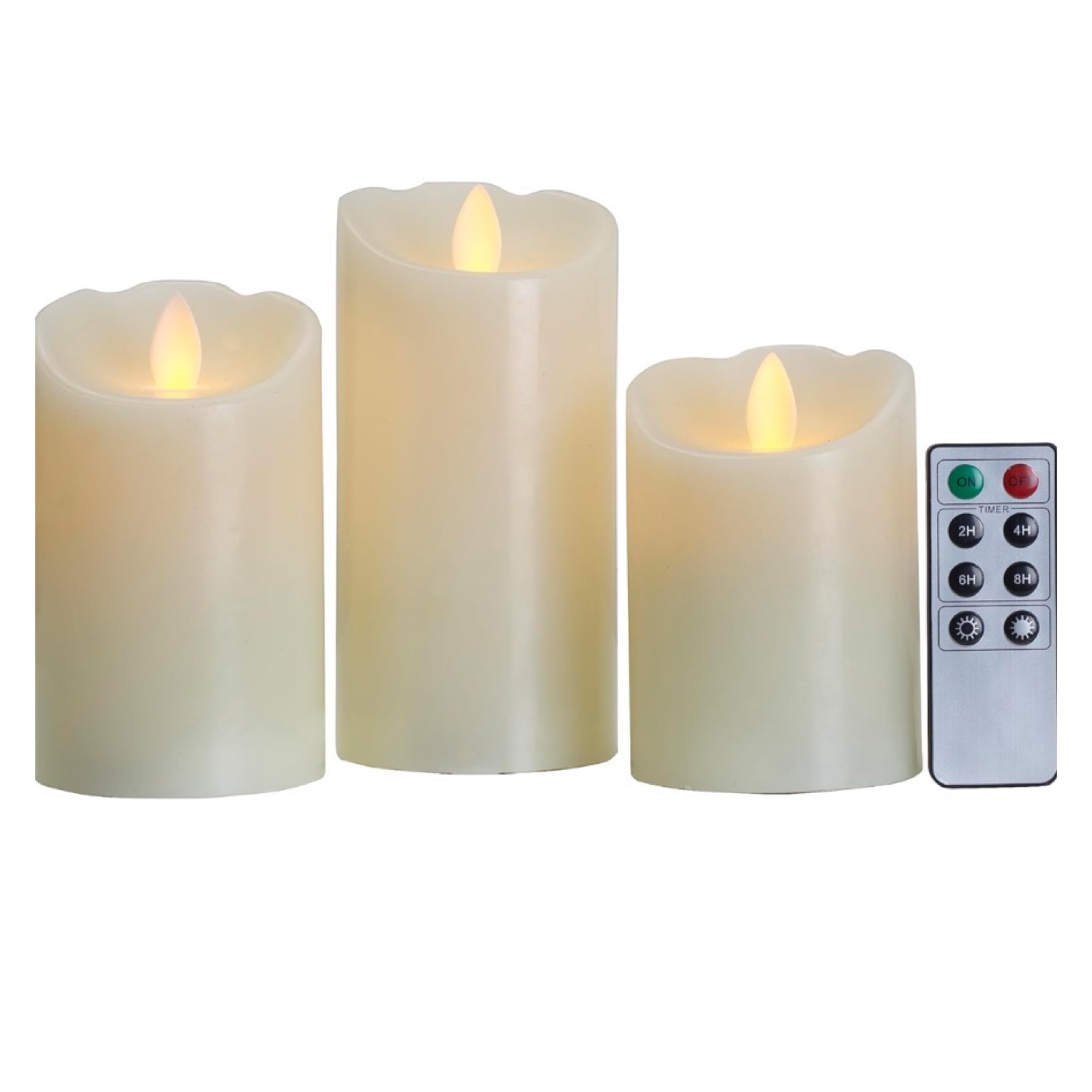 Mikasa Reflections 3 LED Wax Candle (4in,5in,6in) Set w/ Remote