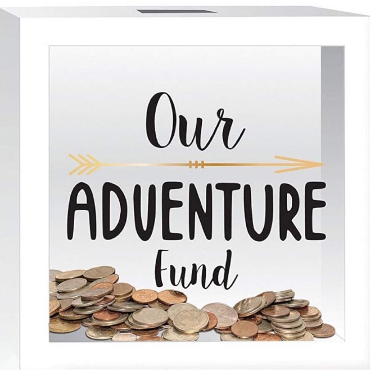 6" Wooden "Our Adventure" Wooden Bank - Save For Some Fun & Travel!