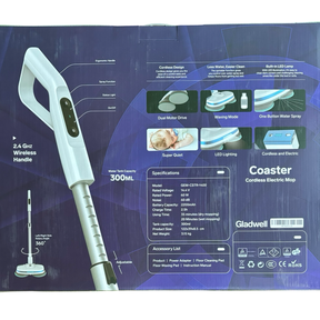 Gladwell Coaster Cordless Electric Mop - Rechargeable, Mop and Wax!