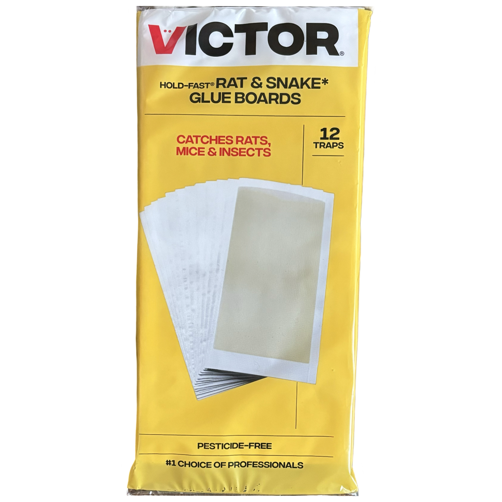 12pk VICTOR Hold-Fast Rat & Snake Glue Boards 5" X 10"