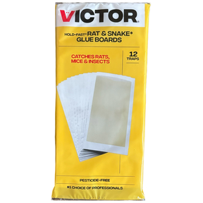 12pk VICTOR Hold-Fast Rat & Snake Glue Boards 5" X 10"