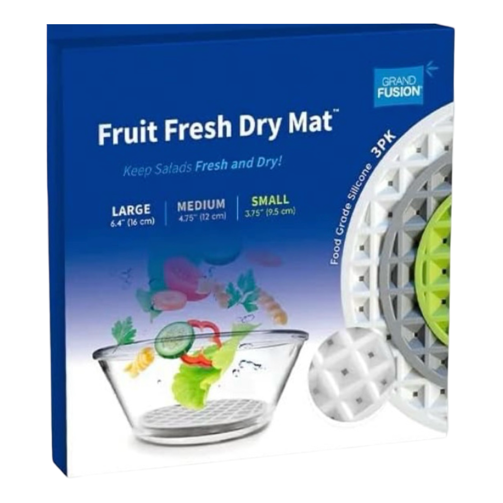 3pc Fruit Fresh Mat by Grand Fusion - Keep Fruits & Veggies Fresh!