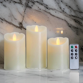 Mikasa Reflections 3 LED Wax Candle (4in,5in,6in) Set w/ Remote