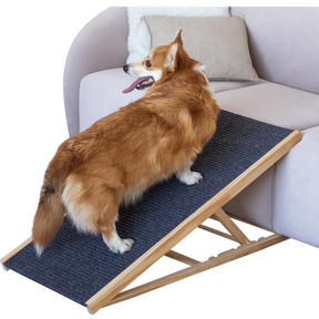 Foldable Wood Dog Ramp For Large Or Small Pets - Up To 100lbs