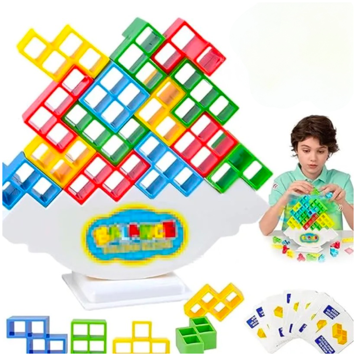 55pc Tetra Tower Game, Balance Building Blocks – Tetris Inspired!