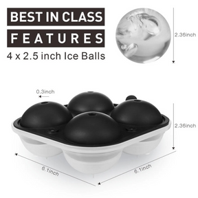 Adoric Ice Tray, 2.5"Large Ice Ball Maker w/ Lid – Funnel Included