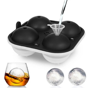 Adoric Ice Tray, 2.5"Large Ice Ball Maker w/ Lid – Funnel Included