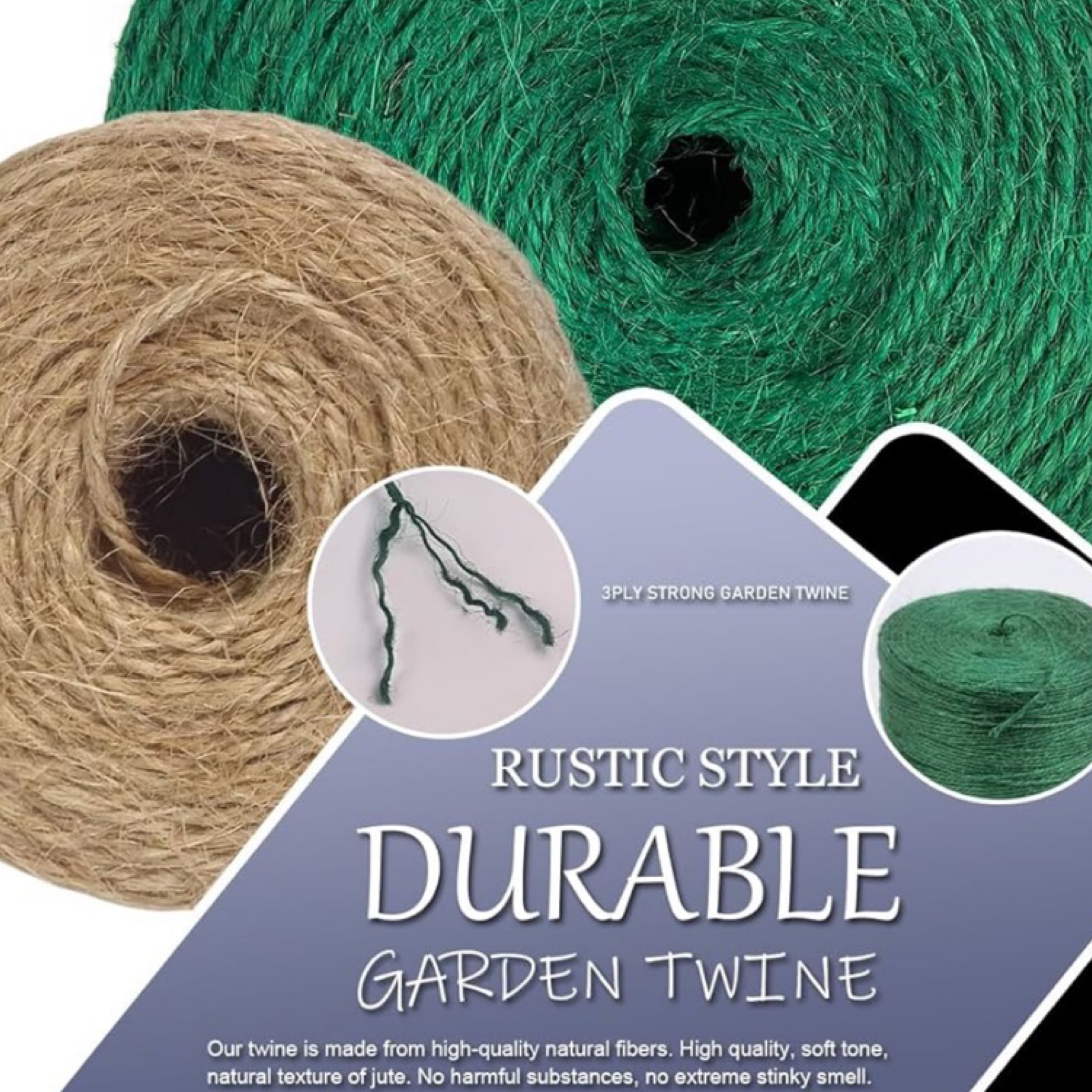 2pk Twisted Jute Twine For Gardening & Crafts - 450ft total