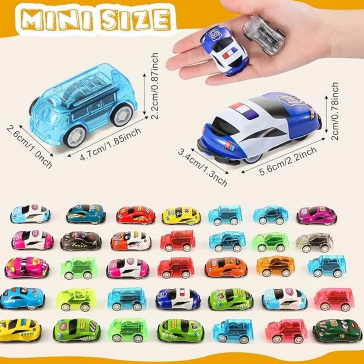 25pc Variety Pack 2" Pull Back Cars, Classic Toy - Easy To Use, Hours Of Fun!