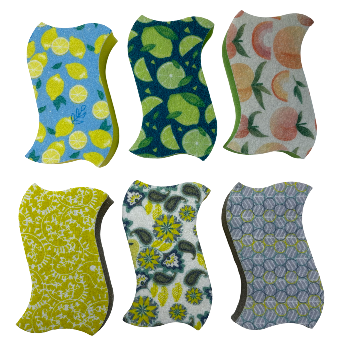 6pk Printed Contour Sponges - Cute Designs!