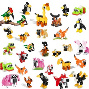 10pc Individually Packaged Animal Building Block Set - Makes 30 Unique Characters!