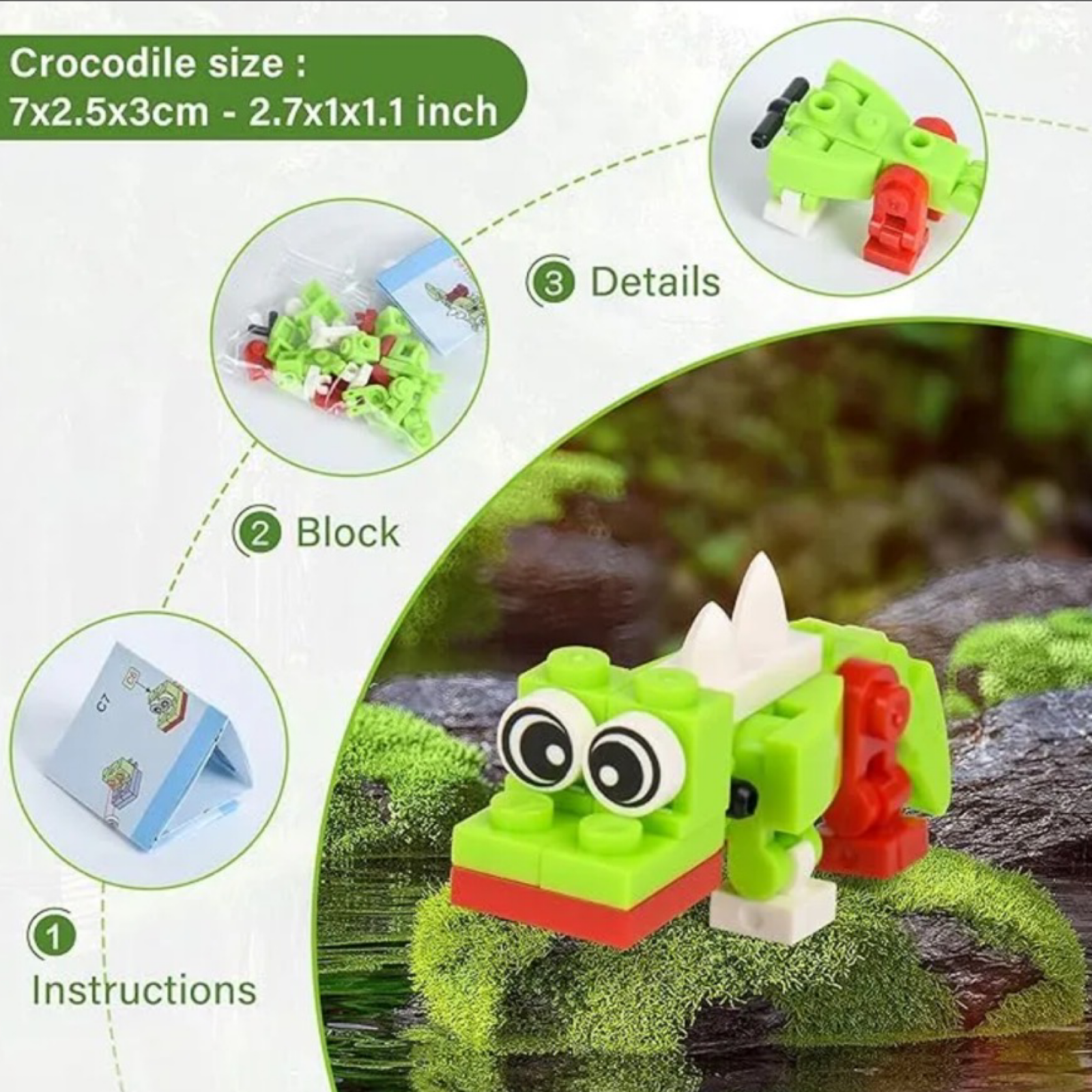 10pc Individually Packaged Animal Building Block Set - Makes 30 Unique Characters!