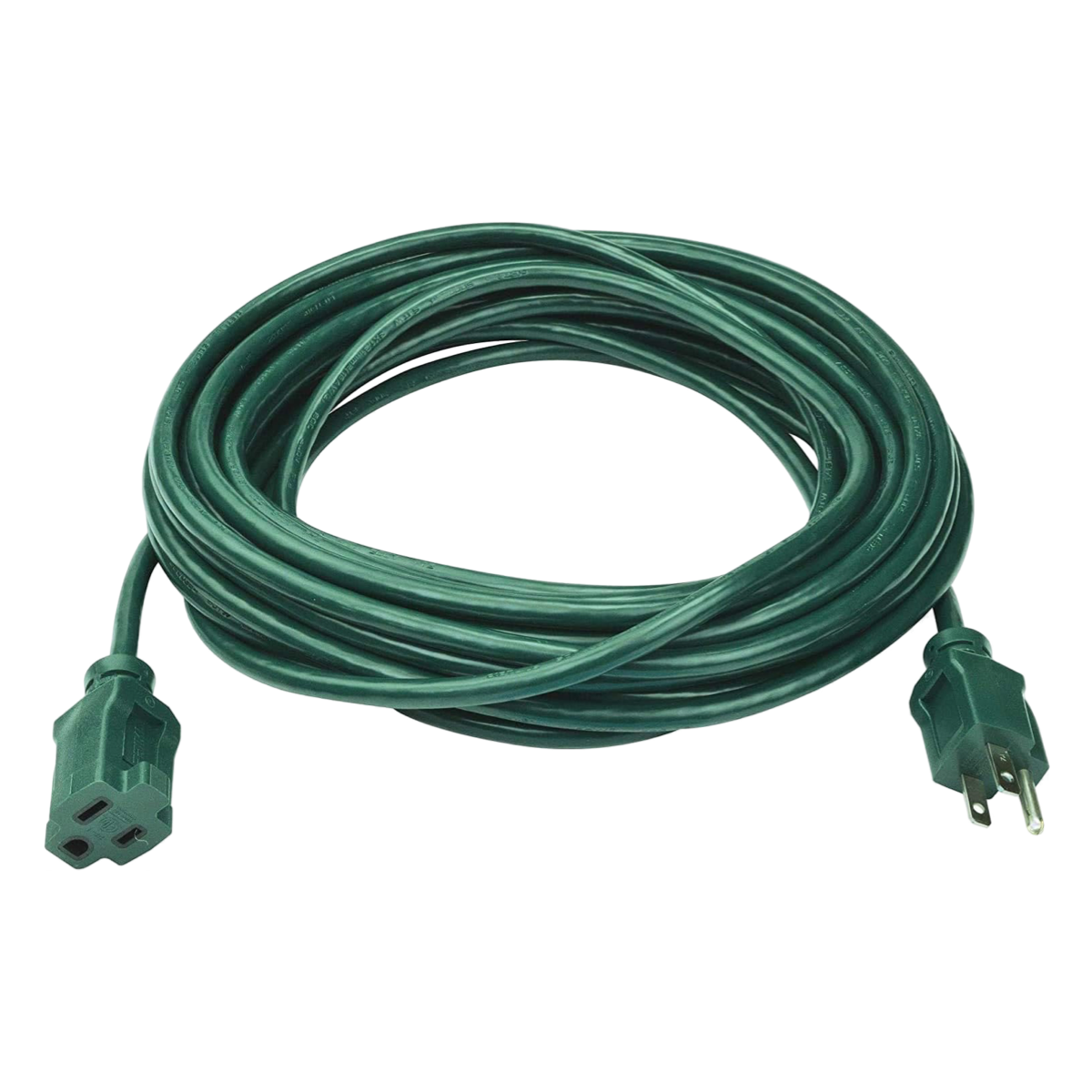 25ft Single Outlet Water Resistant Indoor/Outdoor Extension Green Cord