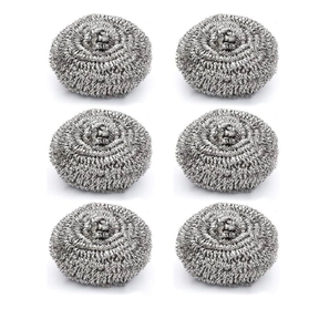 6pk Rust Resistant Stainless Steel Mesh Scrubbers