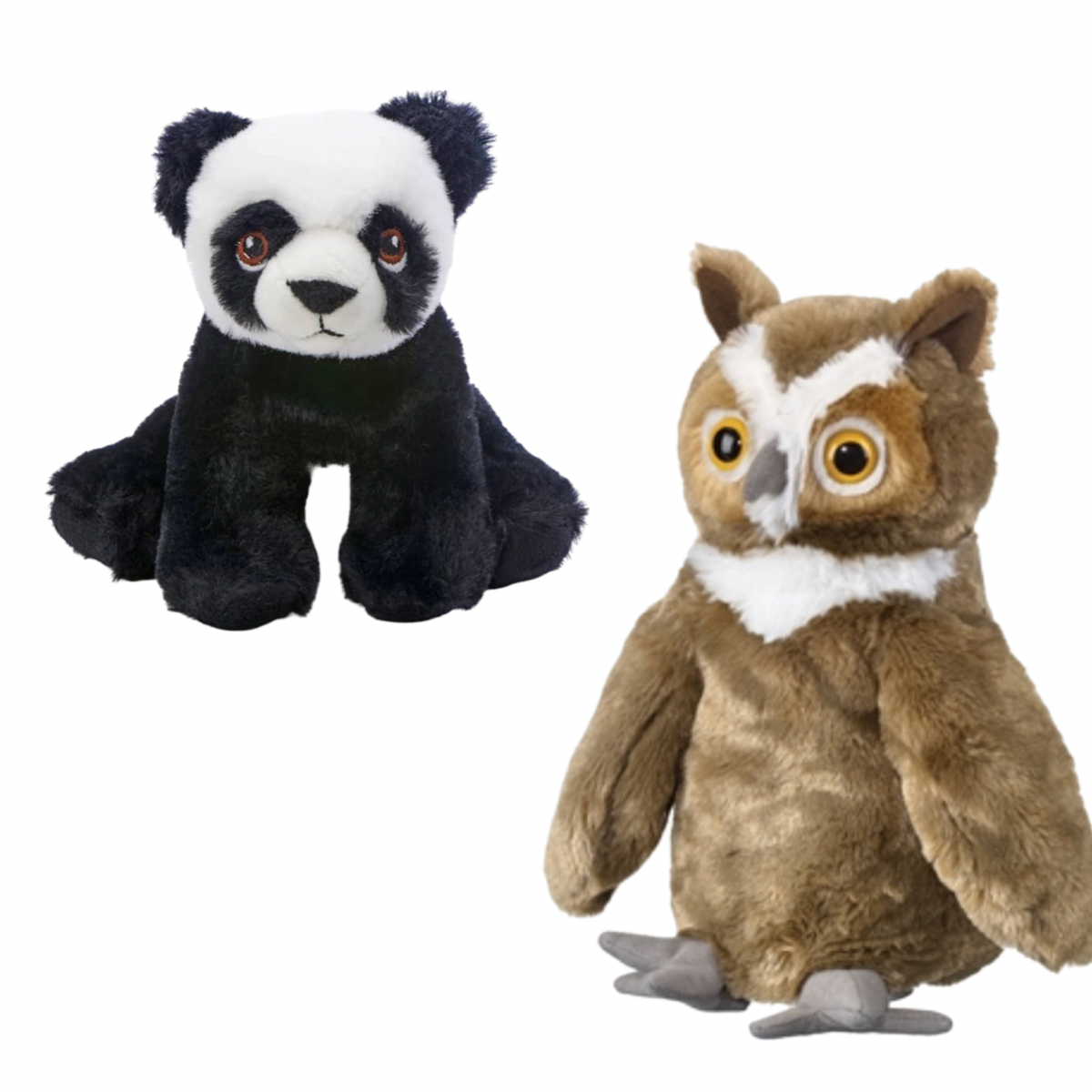 Eco Pals Plush Owl or Panda w/ Stitched Features - 100% Recycled Materials