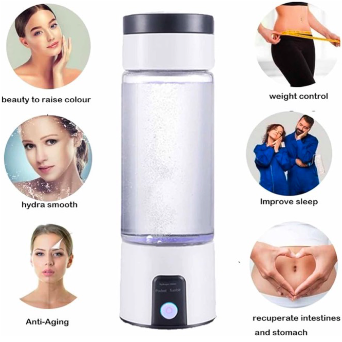 SPE Hydrogen Water Generator Bottle for Enhanced Health