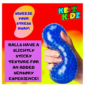 4pk KELZ KIDZ  3" Squishy Water Bead Stress Balls - Non Toxic