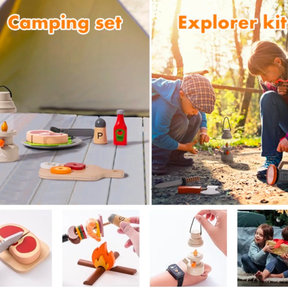 45pc Wooden Kids Camping Toys Set w/Food-Pretend Play