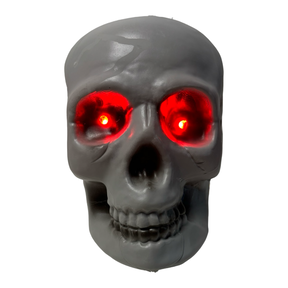 7" Light Up Skull Head Halloween Decor In Red Or Green - 3 Light Modes