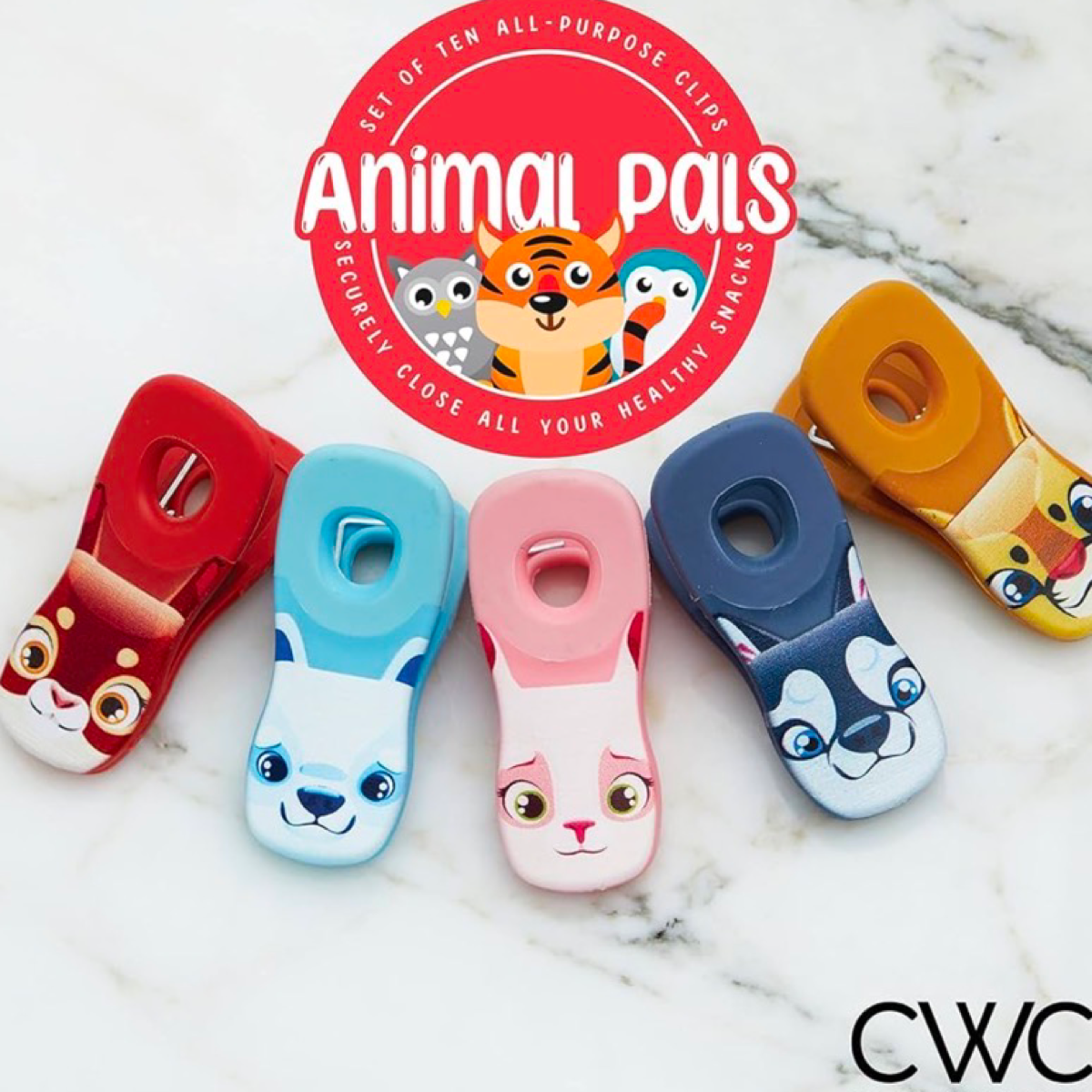 10pc Magnetic Bag Chip Clip Set w/ Strong Hold- Cute Animals